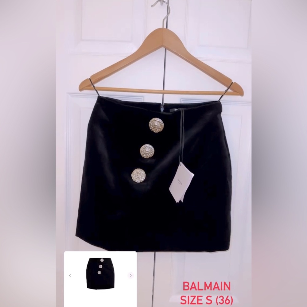 Balmain velvet skirt